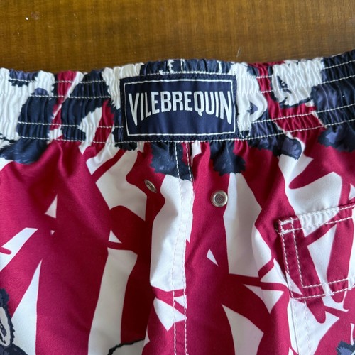 Men Swim Trunks Classic cut L Vilebrequin Panda red NWT - Picture 3 of 5