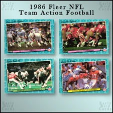 1986 Fleer NFL Team Live Action Football (1-88) / U Pick Cards / Buy4+ Save20%