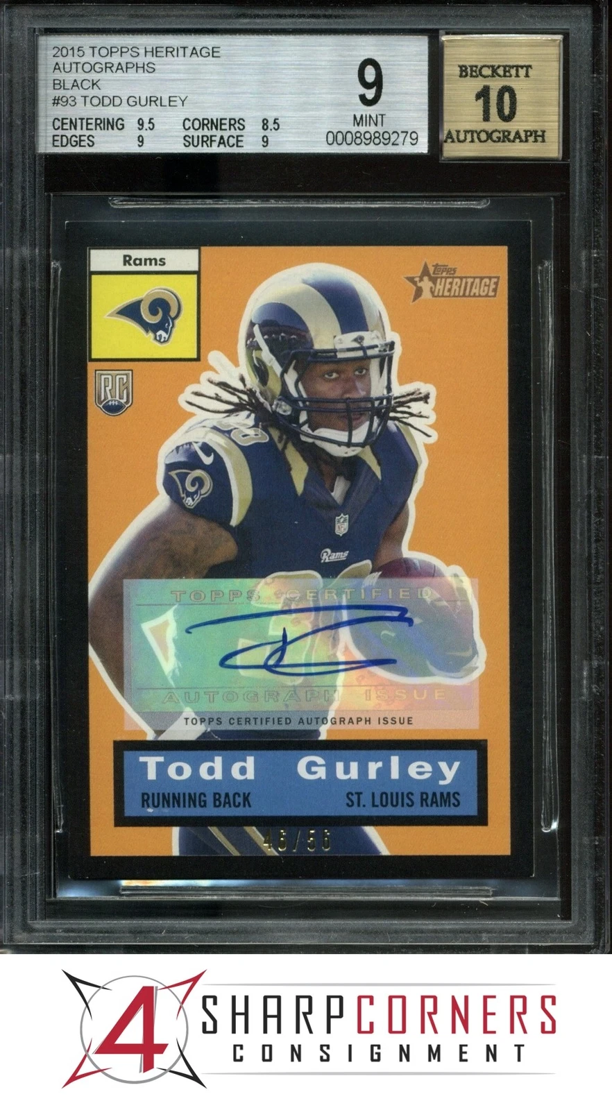 Todd Gurley Topps Heritage #93 Autograph-Black
