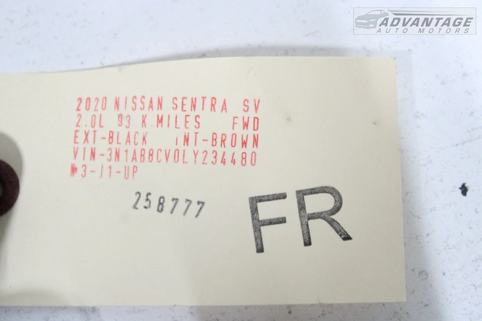 2020-2024 NISSAN SENTRA FRONT PASSENGER DOOR UPPER & LOWER HINGE SUPPORT SET OEM - Image 4 of 4