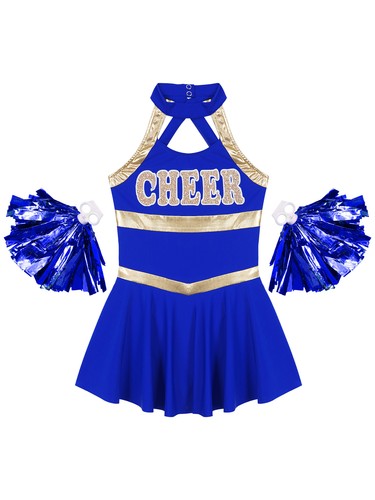 Kids Girls Cheerleading Outfits Dance Costume Dress Uniform Dress Up Party - Picture 70 of 130