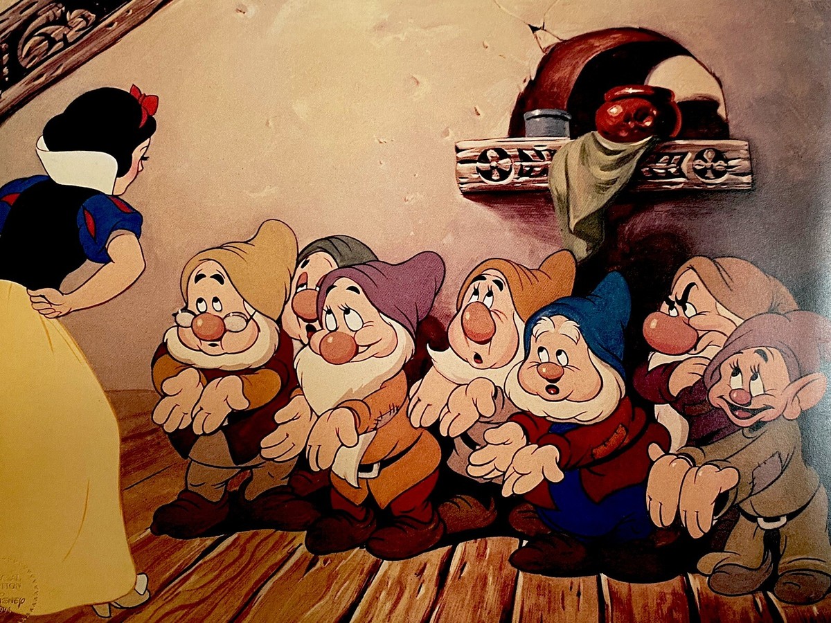 ディズニー　白雪姫 ドーピー セル画 Let me see your hands Snow White Seven Dwarfs 