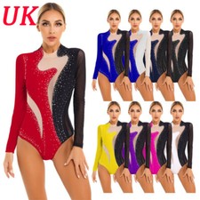 UK Womens Gymnastics Suits Long Sleeve Gymnastics Suit Ballet Jersey Leotards