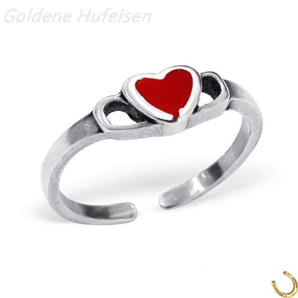 ZEHENRING Herz 925 Sterling Silber Zehring Top Kinder Fuß-Ring / z-601