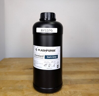 Flashforge 3D Printer Resin 1000g Standard Photopolymer Dark Grey Liquid