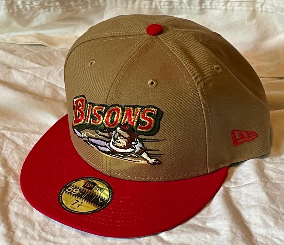 BUFFALO BISONS MILB NEW ERA 59FIFTY KHAKI/RED FITTED