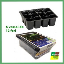SEMENZAIO PLASTICA VASETTI SEMINA SEMI GERMINAZIONE VASSOI 12 FORI PIANTE