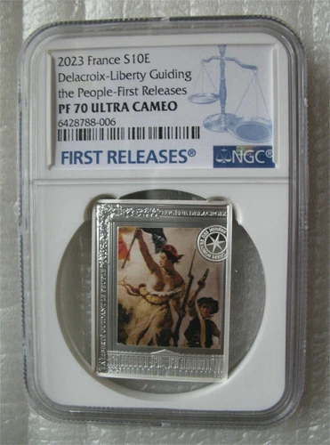 France 10 Euro 2023 Silver Proof Coin Delacroix-Liberty Guiding People NGC PF70
