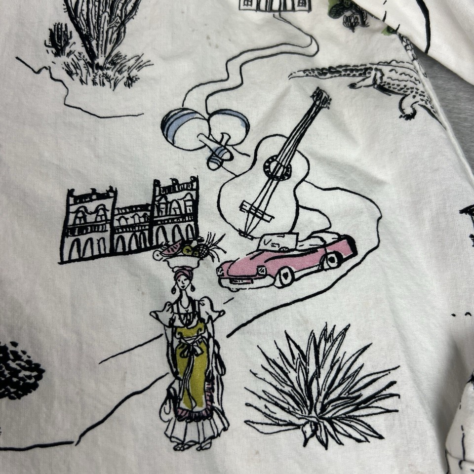 ZARA Dress Cover Up Hawaiian Aloha Basic Collection Womens XS 1/4 Zip