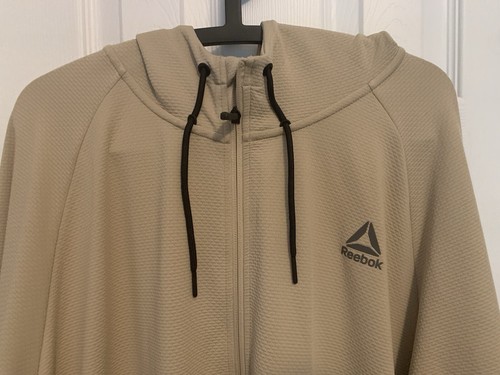 NEW Men’s Reebok Tan / Humus Full Zip Equip Hybrid Jacket w/ Hood Size 3XL - Picture 3 of 11