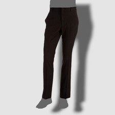  112 Perry Ellis Portfolio men Black Slim Fit Solid Front Flat Pants 36 W 32 L