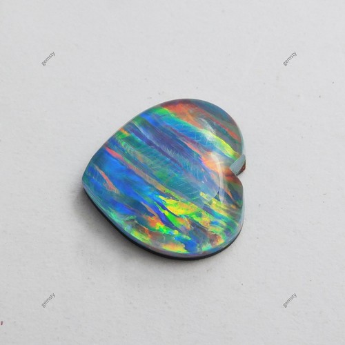 Heart Shape Doublet Opal Ring Size 9.05 Ct CERTIFIED Natural Loose Gemstone - Picture 6 of 13