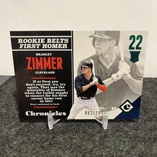 2017 Panini Chronicles Bradley Zimmer 127 Green #/199 SN Cleveland Indians
