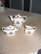 VINTAGE DISCONTINUED COALPORT MING ROSE PATTERN MINI / MINIATURE 5 PC TEA Set