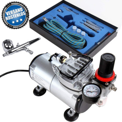 Timbertech Airbrush-Set Mit Kompressor Mit Mächtig Luftstrom Und Luftdruck Grund