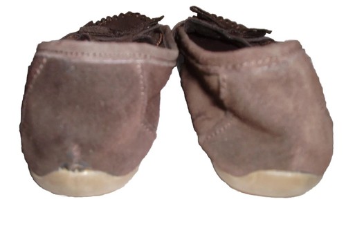 AMERICAN EAGLE Suede Leather Soft Cloth Moccasin Loafer Shoe w/Bow~Brown~Size 6 - Picture 4 of 4