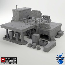 Derelict Gas Station Scatter Terrain Tabletop Gaming DnD 3DPrint 32/28/20/15/10