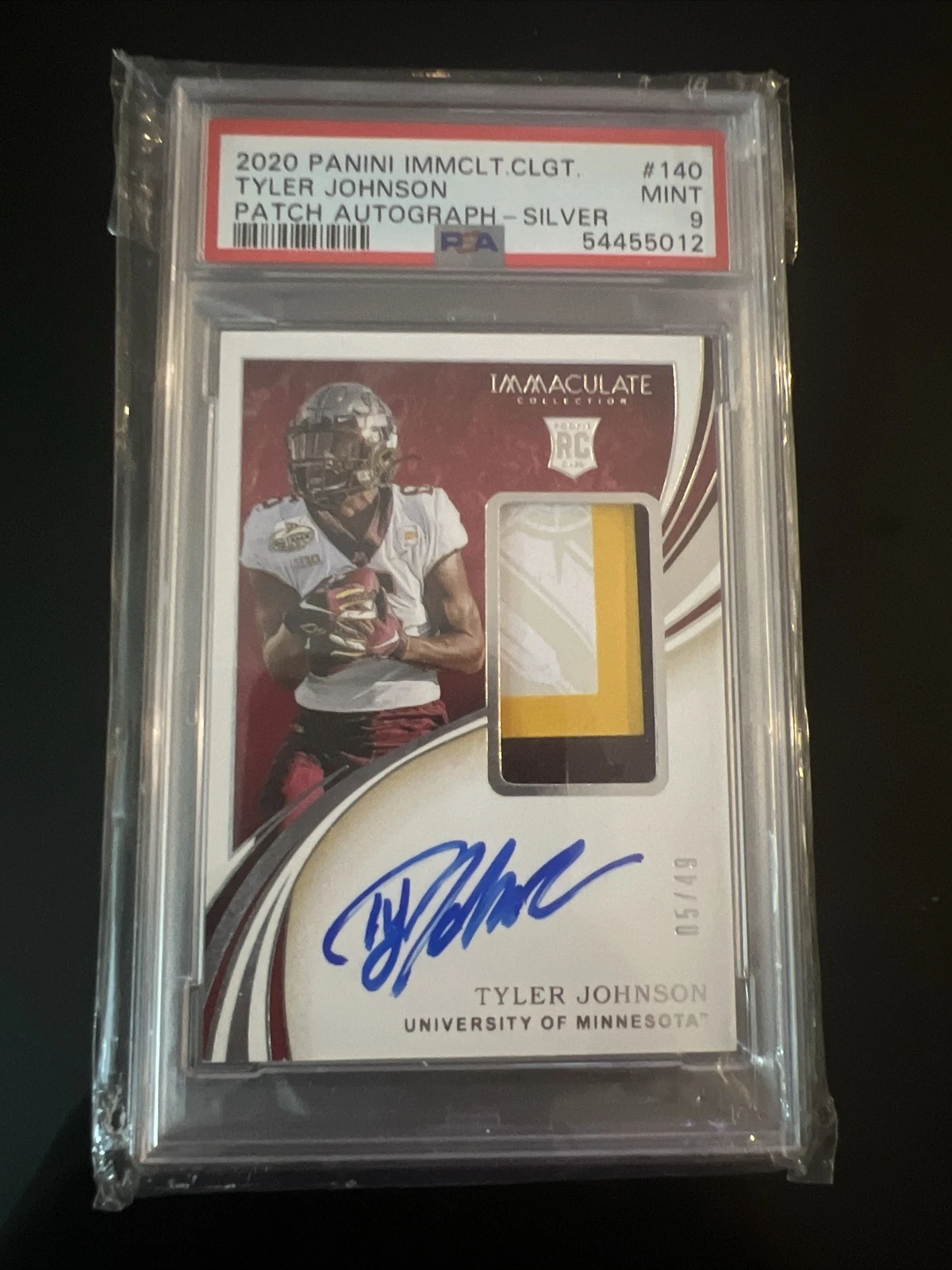 Tyler Johnson Panini Immaculate Collegiate #140 Autograph Patch Silver