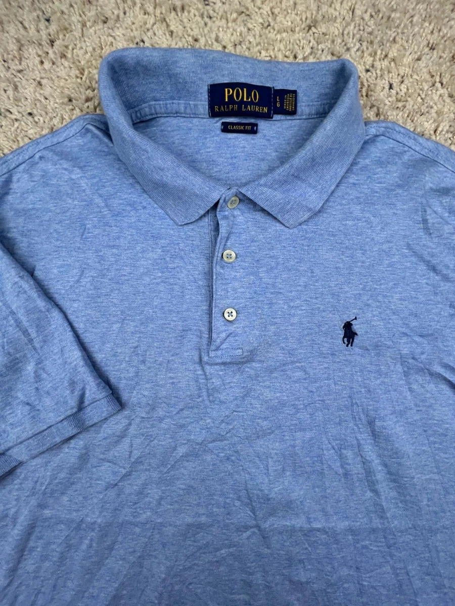 Polo Ralph Lauren Polo Shirt Men Short Sleeve Cotton Size Large