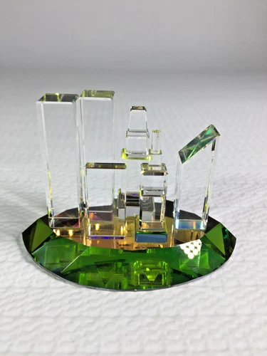 Crystal World New York City Skyline Twin Towers WTC - Missing Antennas VTG 2001