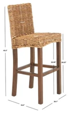 Safavieh TOBIE RATTAN BAR STOOL, Reduced Price 2172754310 BST6500C