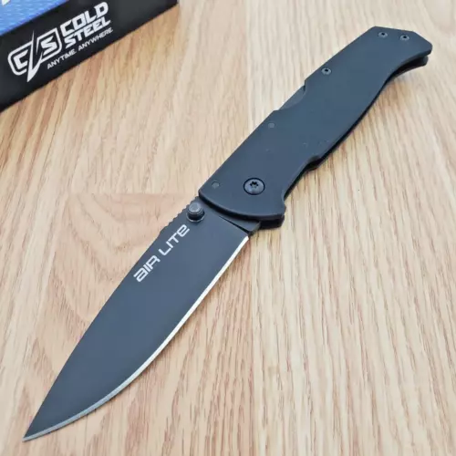 Cold Steel Air Lite Lock Folding Knife 3.5 AUS-10A Steel Blade Black G10 Handle