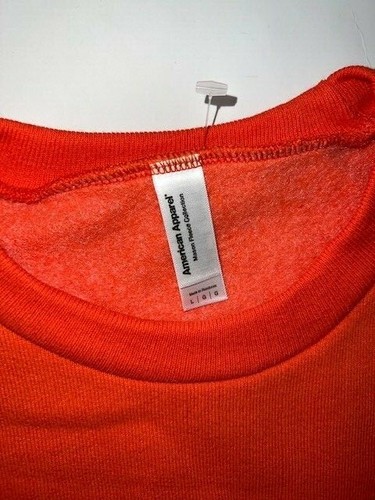 Nuova felpa pullover pesante uomo American Apparel Mason pile arancione S, M, XL - Foto 4 di 4