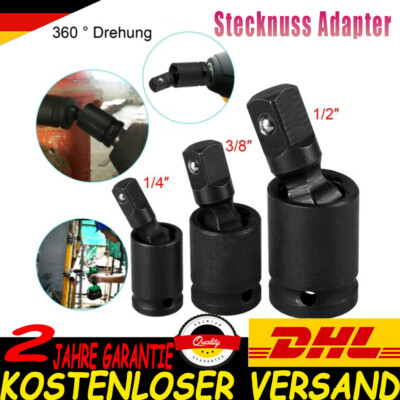 Kraft Kugelgelenk 1/2 1/4 3/8 Gelenk Adapter Schlagschrauber Kardangelenk Nuss~