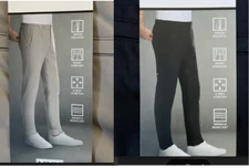 Marc New York Men's 4-Way Stretch Slim-Fit Commuter Pants Black Grey 36 38 Men