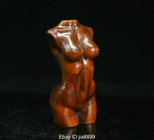 Old China Chinese Boxwood Wood Carving Art Beauty Belle Statue Sculpture - Picture 4 of 11