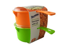Set of 2 Microwave Saucepan With Lid 27 Ounce...