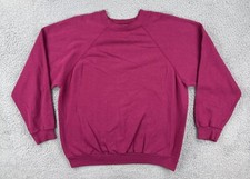 Vintage Tultex 90s Medium Dark Pink Raglan Cut Crewneck Sweatshirt Made In USA