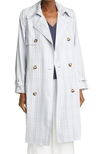 NWOT Club Monaco The Plaid Everywear Trench Coat size XS/TP - Picture 9 of 10