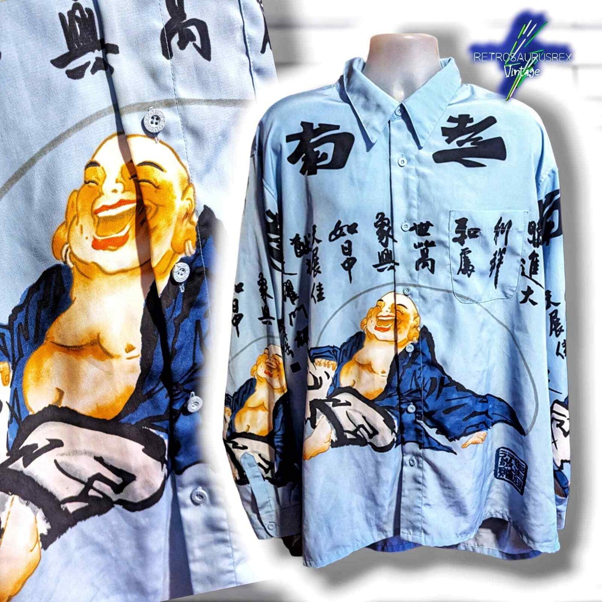 〜*様 田中オム long sleeve shirt 90s archive Vintage 90s South Pole Asian Buddha Long Sleeve Collared Shirt, 2X