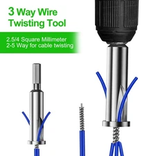 3Pcs Wire Twisting Tool 3 Way / 5 Way Cable Wire Stripper Twister for Drill Set~