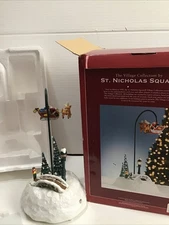 Christmas St. Nicholas Square The Village Collection Flying Santa & Reindeer