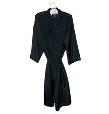Vintage 70s 80s Christian Dior Monsieur Robe Navy Blue Belted One Size Silky EUC