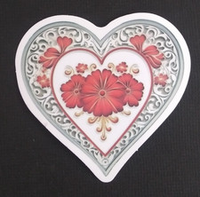 Ornate Floral Heart Sticker 2.18" x 2.25" R 