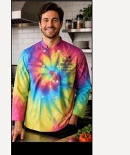 Custom Tie Dye Chef Coat: Personalized Text Adult