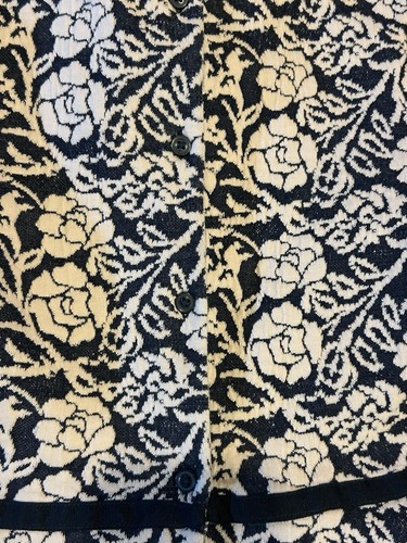 Janie & Jack Girls Sz 10 Navy & Pale Pink Jacquard Floral Dress Peter Pan Collar - Picture 4 of 5