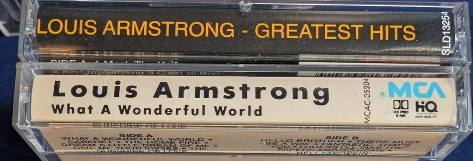 Lot Of 2 LOUIS ARMSTRONG CASSETTE TAPES Greatest Hits & What A Wonderful World  Foto 3 de 3