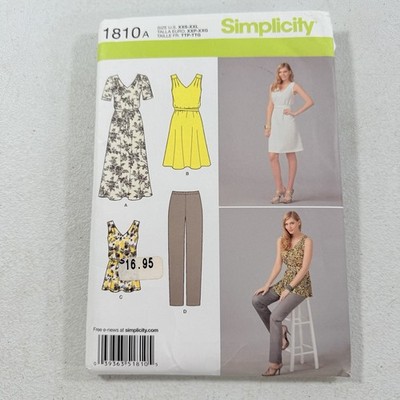 Simplicity 1810 Misses' Dress Pants & Top Sewing Pattern Size XXS-XXL Uncut