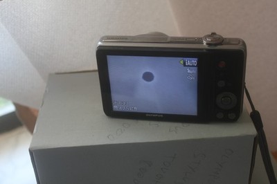 Olympus VR-320 Digital HD Camera & Battery - WORKS but SPOT on LCD - LOOK/READ