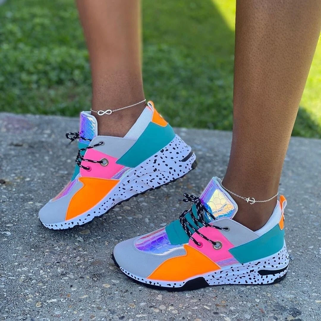 Women's Plus Size Platform Mixed-color Sneakers Stylish Lightweight Running
Opens in a new window or