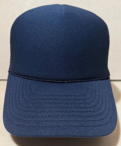 Vintage Nissin Blank Mesh Foam Snapback Trucker Hatr NAvy Blue