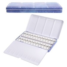 Leere Aquarellpalette, Metall-Aquarellkasten mit 52 Halbschalen-Farbenkasten
