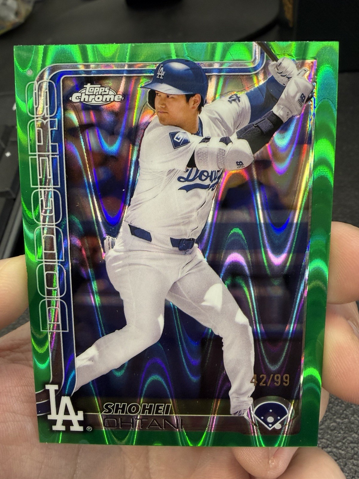 2025 Topps Chrome - Shohei Ohtani #1 Green RayWave Refractor /99