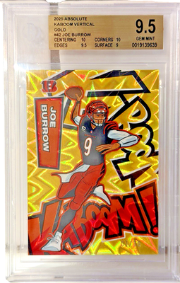 2025 Panini Absolute Football Joe Burrow Vertical Gold KABOOM! BGS