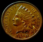 1890 INDIAN HEAD CENT UNCIRCULATED! 4 DIAMONDS! A beautiful coin!