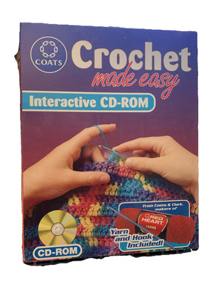COATS Crochet Made Easy Interactive CD ROM 1998 Yarn and Hook Included
